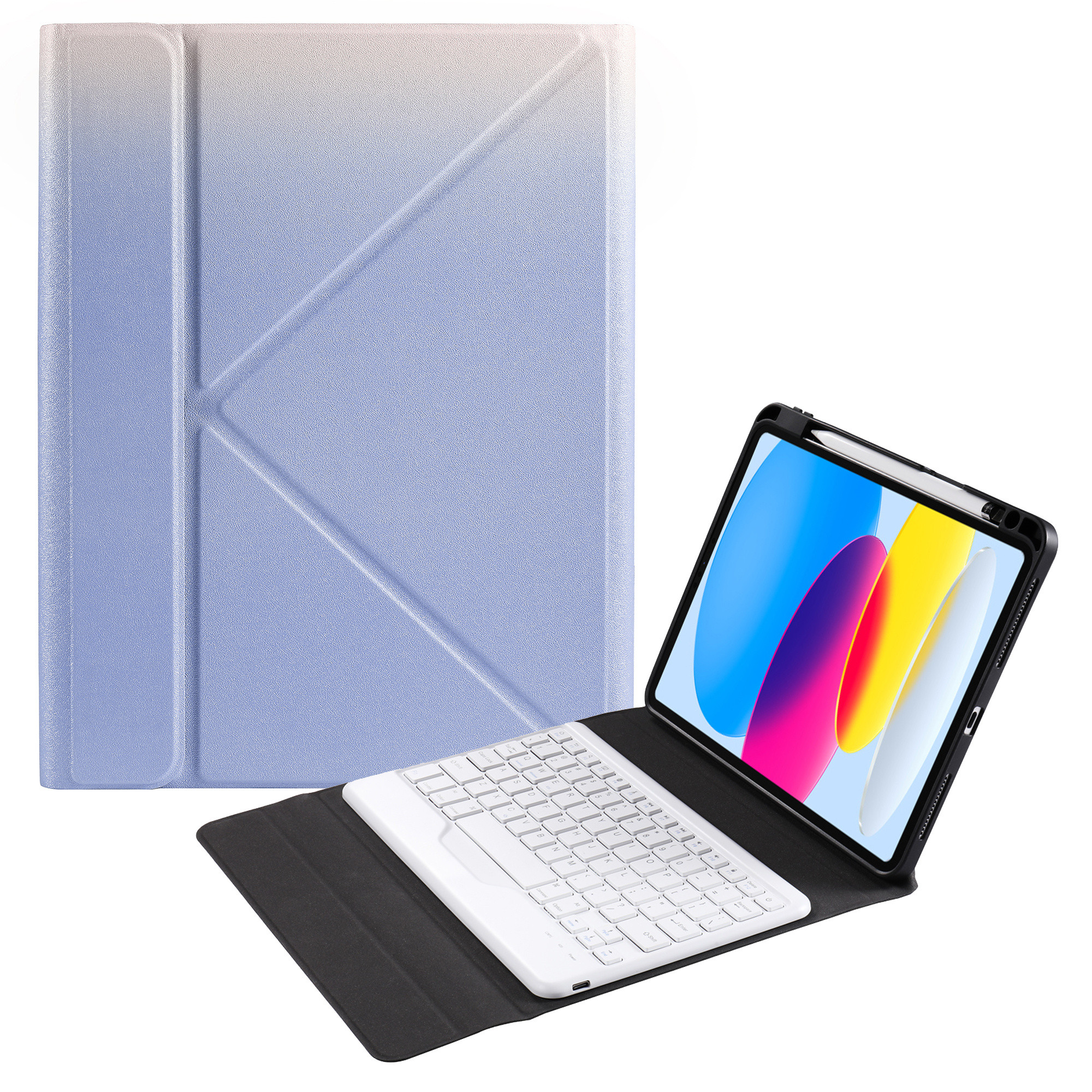 

B10 Für Ipad 10.9 (2022) Bluetooth -tastatur Tablet -schutzhülle Mit Stiftschlitz - Lila, iPad 10.9 (2022)