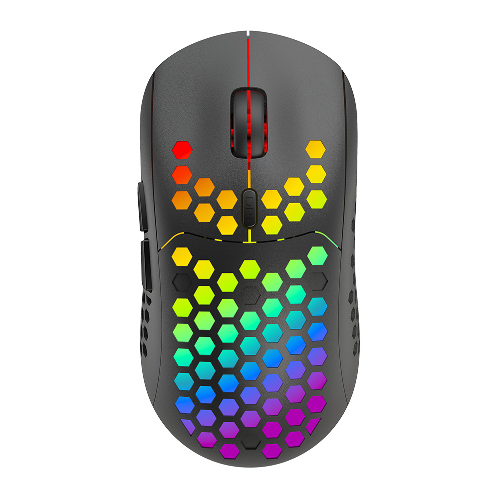 

Heitieniu BL110 2.4g Wireless Maus 3200DPI Wabe Hohle Optische Maus Mit RGB -licht Für PC, Laptop - Schwarz