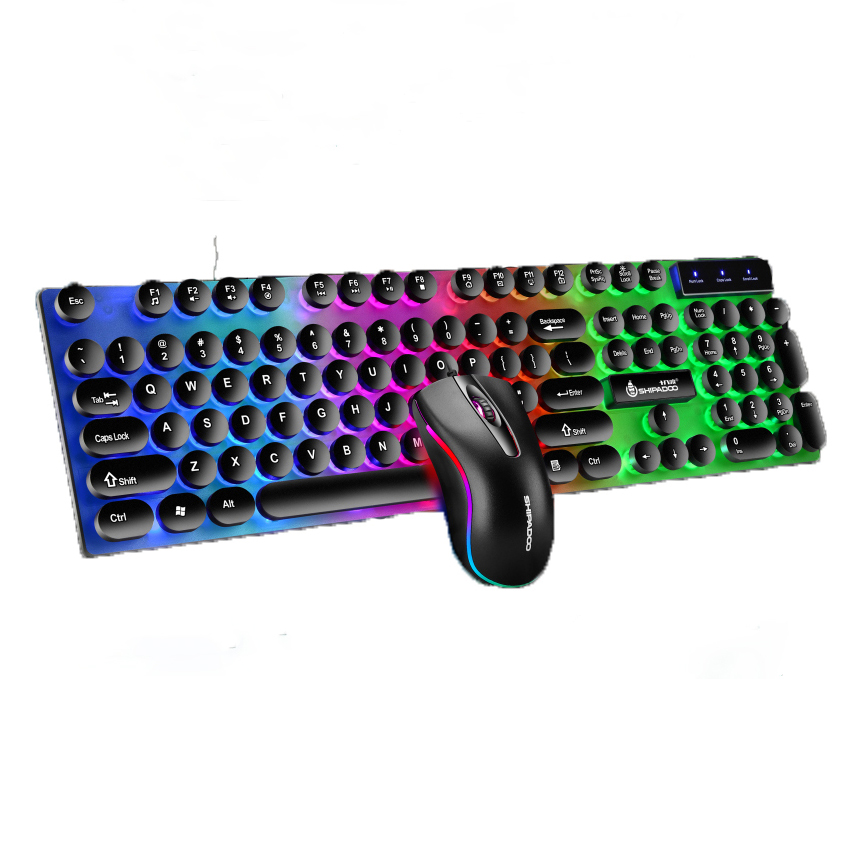 

ShipAdoo D290 104 Keys Punk-Hintergrundbeleuchtungstastatur Und Maus-Kombination - Schwarz