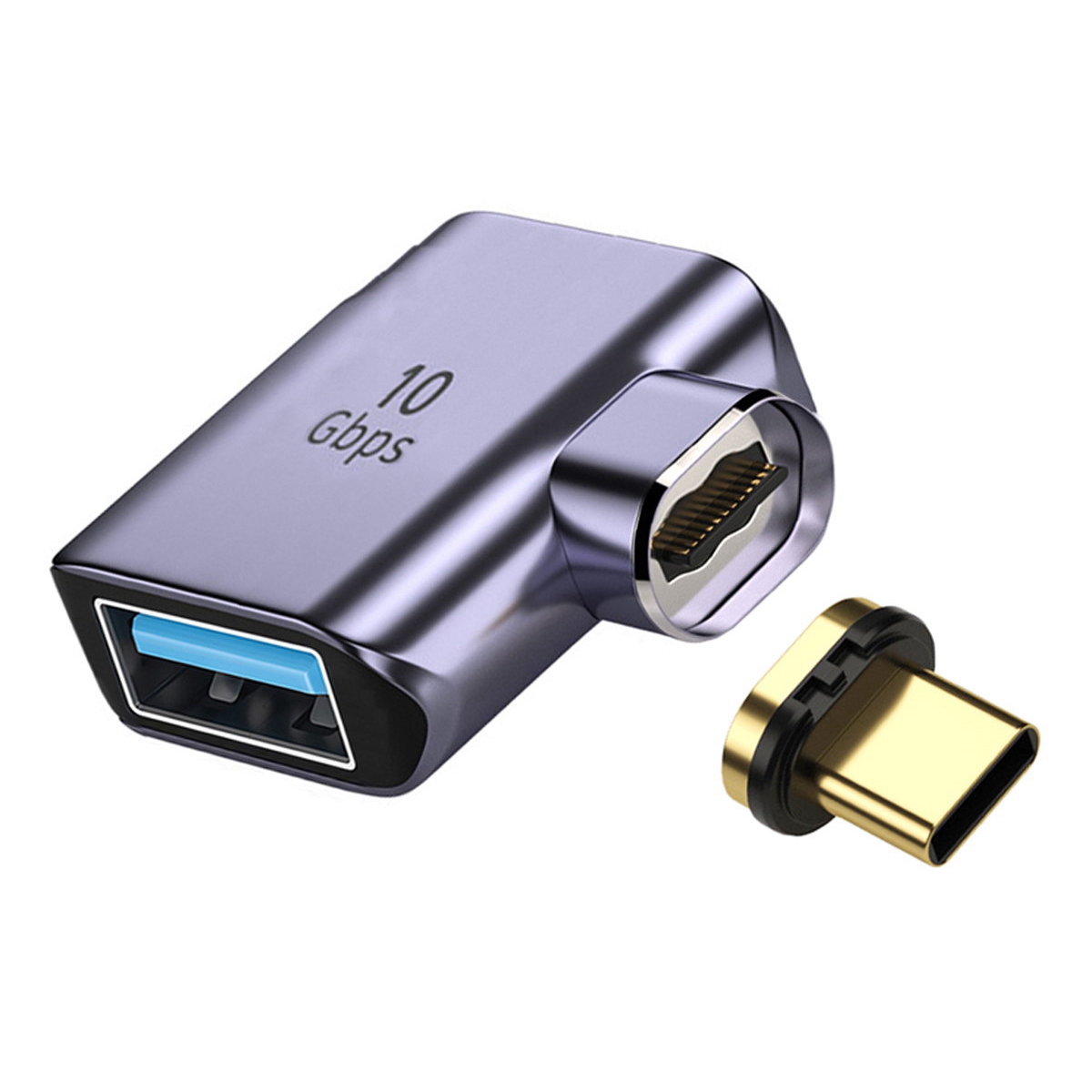 

UC-028-AF Magnetic Usb-c-mann Zum Usb-a-ellbogenadapter 10Gbps Datenübertragungswandler
