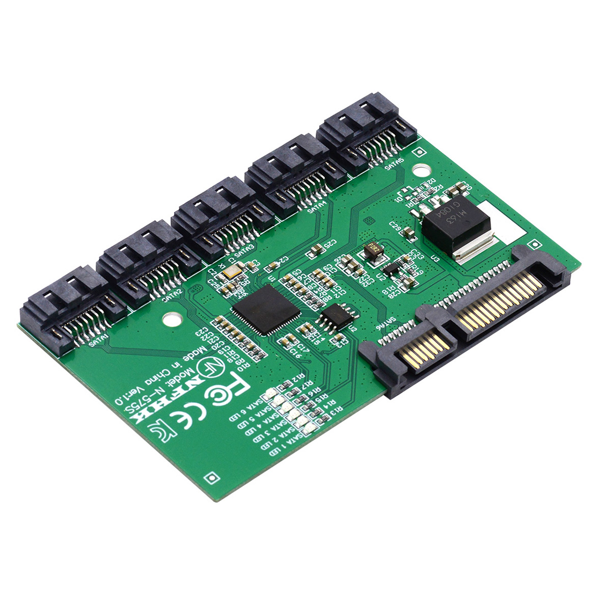

SA-054 SATA 3.0 6gbit / s 1 Bis 5 Splitter-ports Hub-adapter-konverter PM Multiplikator-port-selektor JMB575