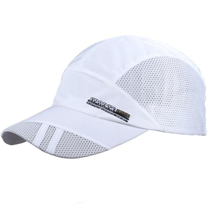 

Sommer Outdoor Sport Sunproof Hat Mesh Design Schnell Trockener Baseballkappe - Weiss