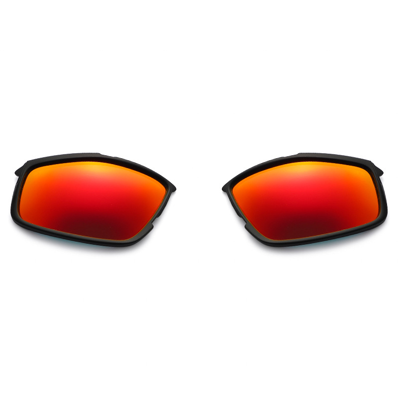 

2pcs Outdoor Sports TR90 UV -schutzpolarisierte Ersatzlinsen Für 3027 Sonnenbrillen - Schwarzer Rahmen+rotes Objektiv