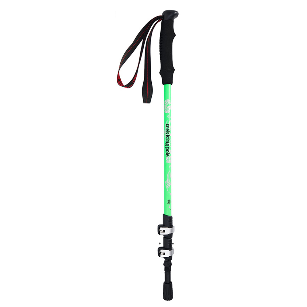 

CLS Outer Lock Wandermasten Aluminiumlegierung Outdoor Wanderstift 3 Abschnitt 64-135 cm Verstellbare Trekkingstangen - Grün