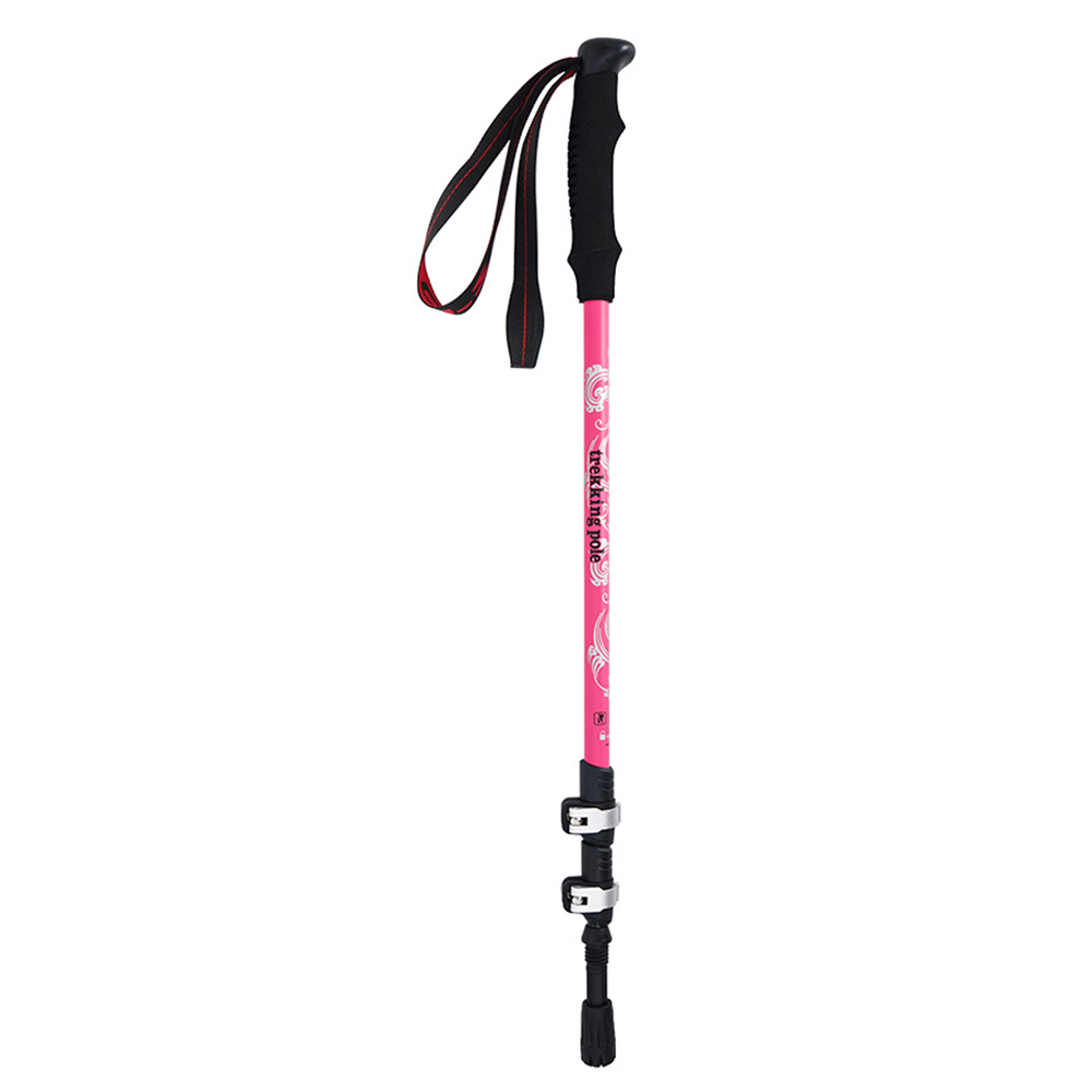 

CLS Outer Lock Wandermasten Aluminiumlegierung Outdoor Wanderstift 3 Abschnitt 64-135 cm Verstellbare Trekkingstangen - Rosa