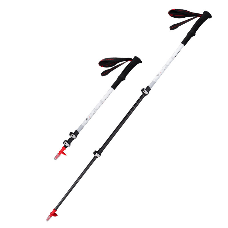 

CLS Outer Lock Carbon Faser Trekkingpol Ultra Light 3-abschnitte Teleskop-gehst Pole - Weiss