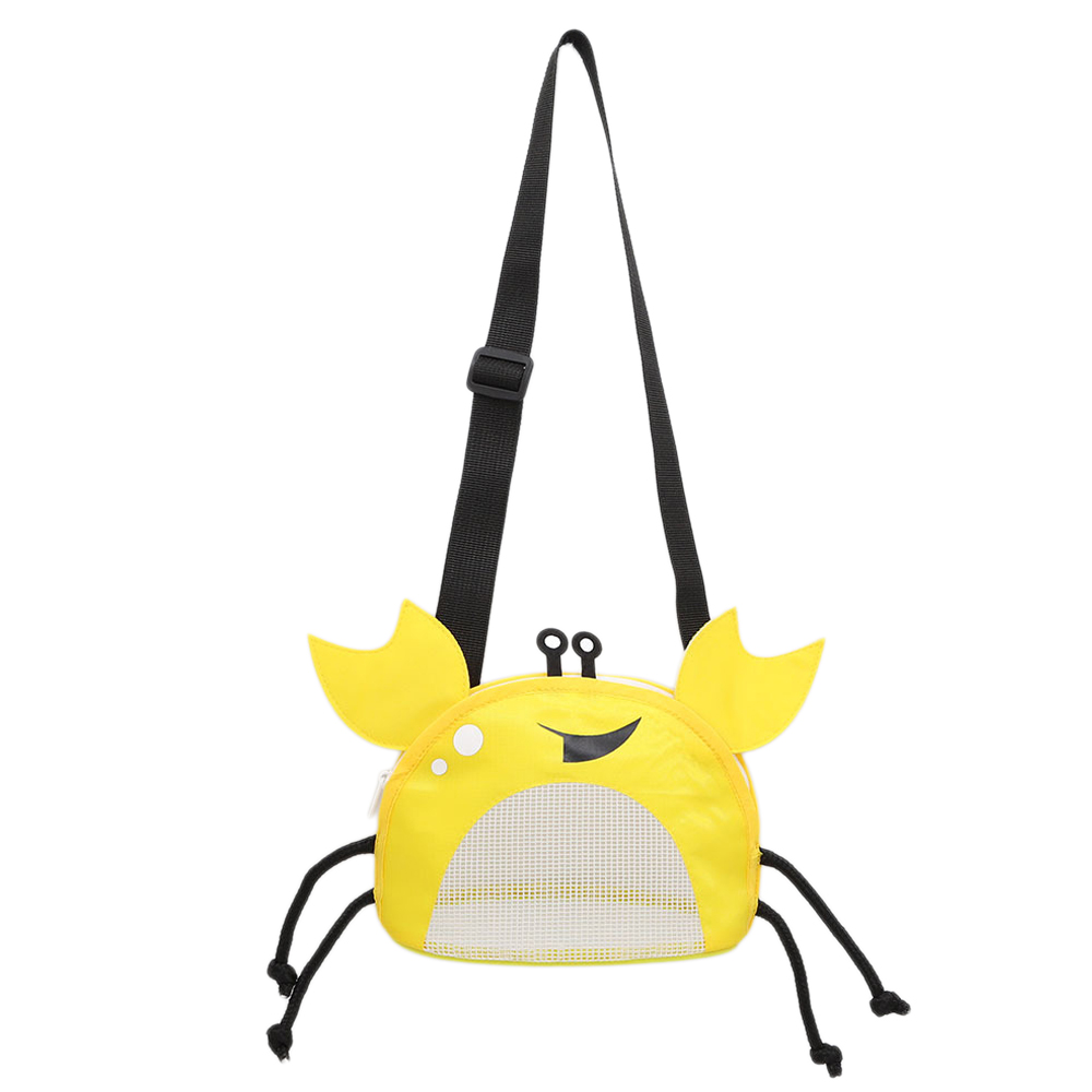 

Krabbenform Kinder Beach Bag PVC Mesh + Oxford Stoff Kinderschale Aufbewahrungsbeutel Crossbody Bag Tasche - Gelb