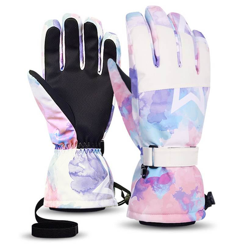 

2102 1 Paar Winter Warme Handschuhe Fahrrad -touchscreen Wasserfest Laufende Handschuhe Für Männer Frauen - Lila+blau / S