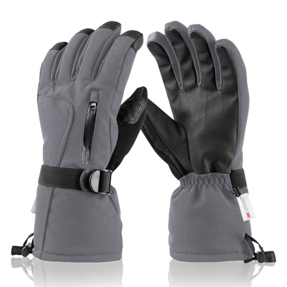 

2060 1 Paar Windprofessionelle Skiguven Für Männer Frauen Warme Winterradhandschuhe Touchscreenempfindlichkeit Auf Indexfinger - Grau / xl