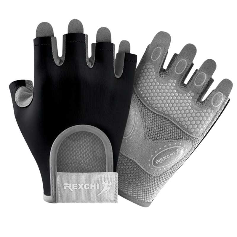 

Rexchi XG66 1 Paar Leichtes Anti-rutsch-fitnesshandschuhe Stoßdämpferung Halber Fingerhandschuhe Für Das Gewichtheber Bodybuilding-training - Schwarz / L
