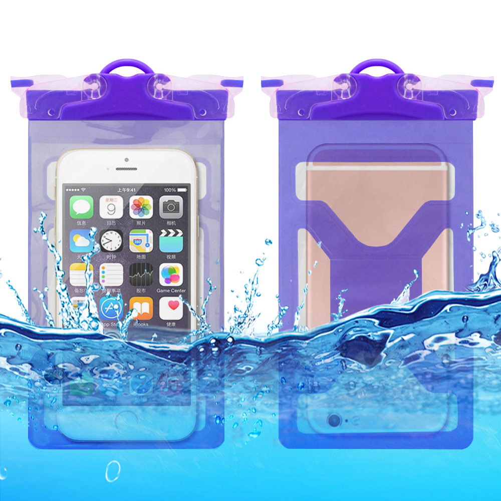 

IPX8 Wasserdichtes Gehäuse Für Telefon Unter 6,5 '' Unterwasser -mobiltelefon PVC Trockenbeutel Mit Lanyard - Lila, Universal