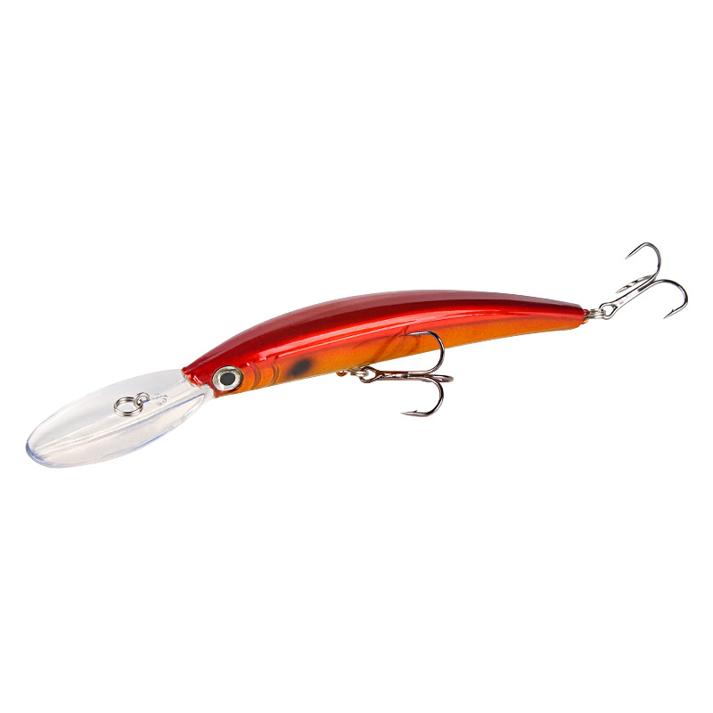 

XY-118 Fischereiköder 3d Nachahmung Lebensech Hard Bauch Minnow Crankbait Swimbait - Rot+gold