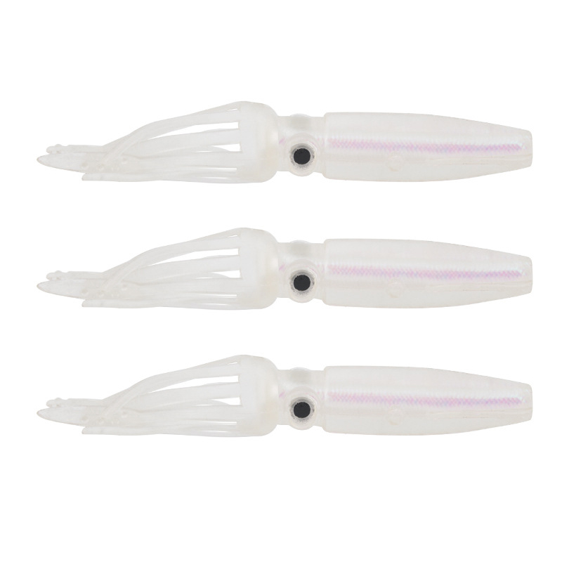

Xy-334 3pcs Realistisches Silikon Langes Tentakel Tintenfischfischer - Farbrohr+weiß