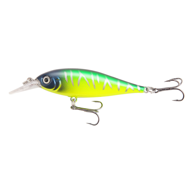 

XY-35 Langer Zunge ABS Hart Bionischer Fisch Köder Doppelhaken Lebensechter Minnow Fischereiköder - Grün