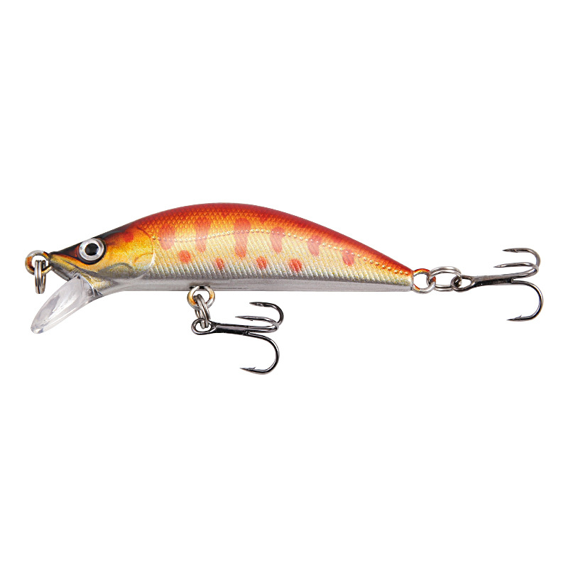 

XY-613 Doppelhaken 3d Augen Lebensechter Minnow Fischerei Laser Laser Bauch Hard Bionic Fish Köder - Roter Punkt+gold