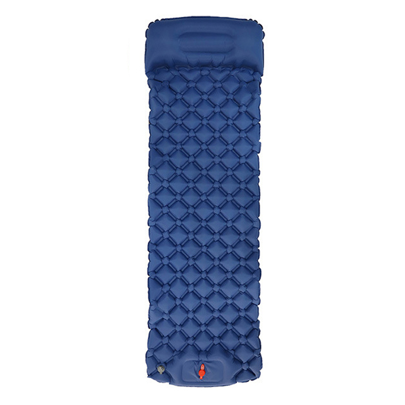 

40d Nylon+TPU Feuchtigkeitsdichtes Schlafmatten Fuß Presse-typ-luftmatratze Camping-zeltpolster - Dunkelblau