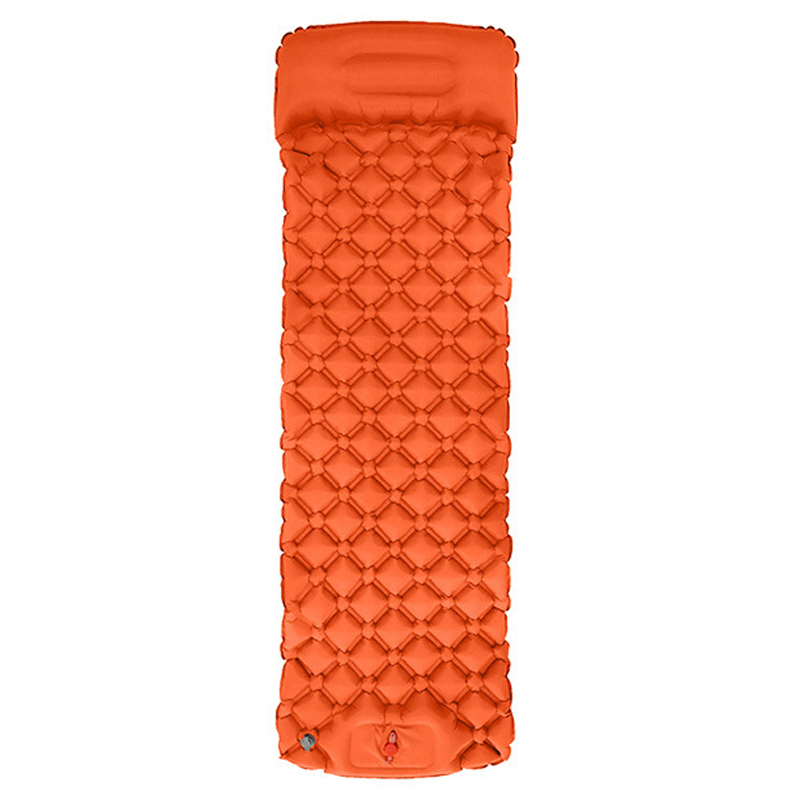 

40d Nylon+TPU Feuchtigkeitsdichtes Schlafmatten Fuß Presse-typ-luftmatratze Camping-zeltpolster - Orange