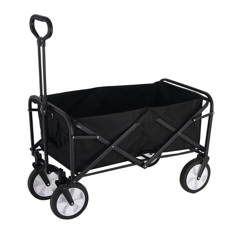 

93x52x76cm Tragbarer Zusammenklappbarer Wagenwagen Outdoor Camping Picknick Garten Trolley Buggy - Schwarz