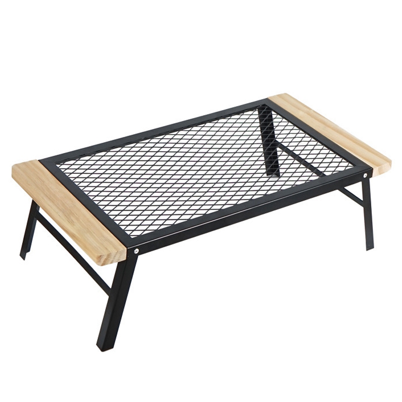 

Outdoor -klapppicknicktisch Schmiedeeisernen Campingtisch Für BBQ Grill Beach Hinterhöfe Tragbarer Grilltisch Mit Aufbewahrungstasche