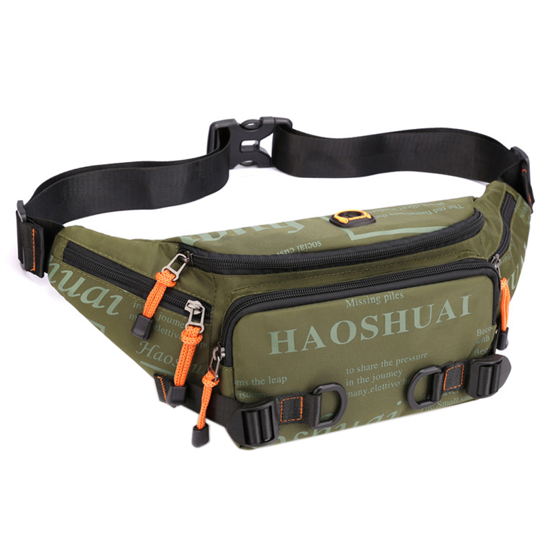 

Haoshuai 5135# Crossbody Bag Herren Chest Bag Wanderung Tailentasche Nylon Wasserdicht - Tarnung