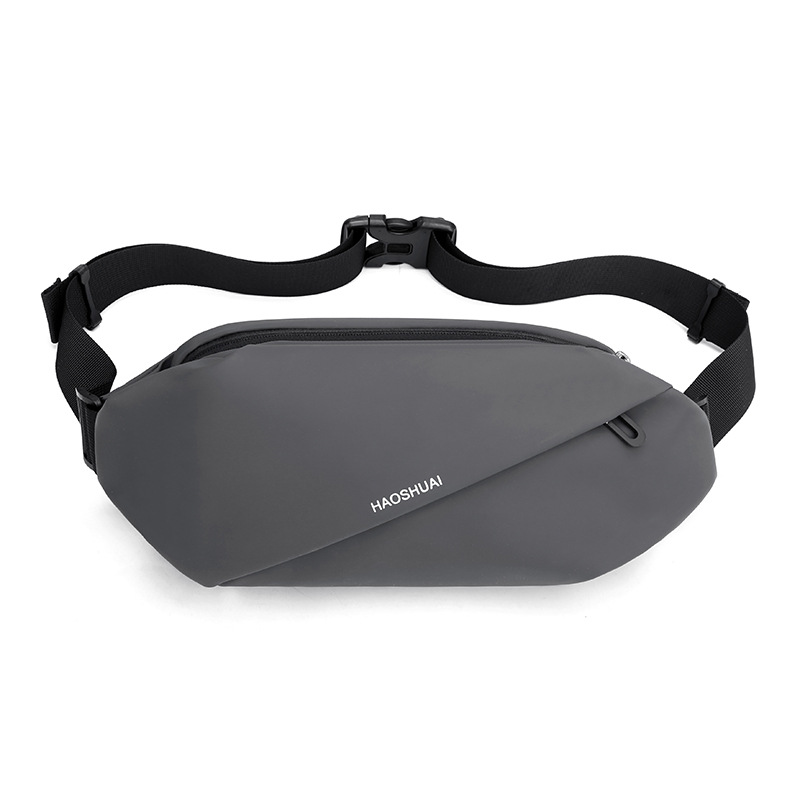 

Haoshuai 1100-20# Herren-taillenpack Nylon Chest-tasche Großer Schulterschließbeutel Zum Wanderwanderungen Mit Dem Radfahren - Grau