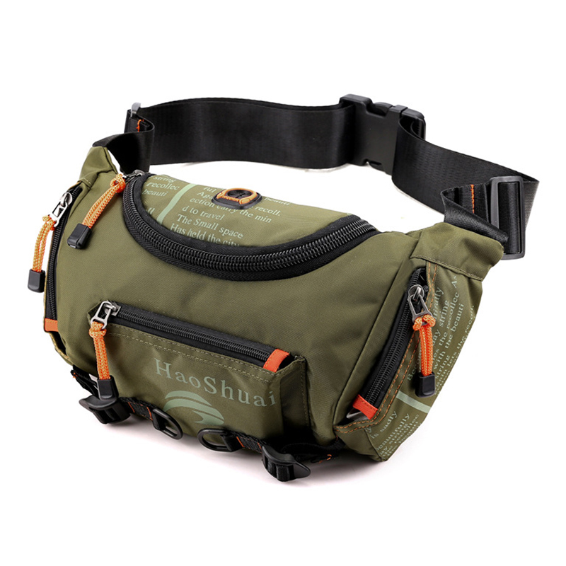 

Haoshuai 5130# Fanny Pack Für Männer Nylon Wasserdicht - Armeegrün
