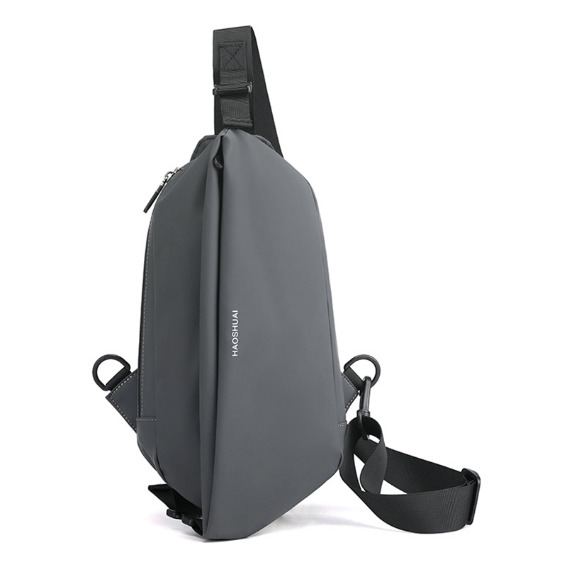 

Haoshuai 1100-25# Wasserabweisende Nylon-brustbeutel Herren-schlinge Für Sport, Reisen Und Arbeit - Grau