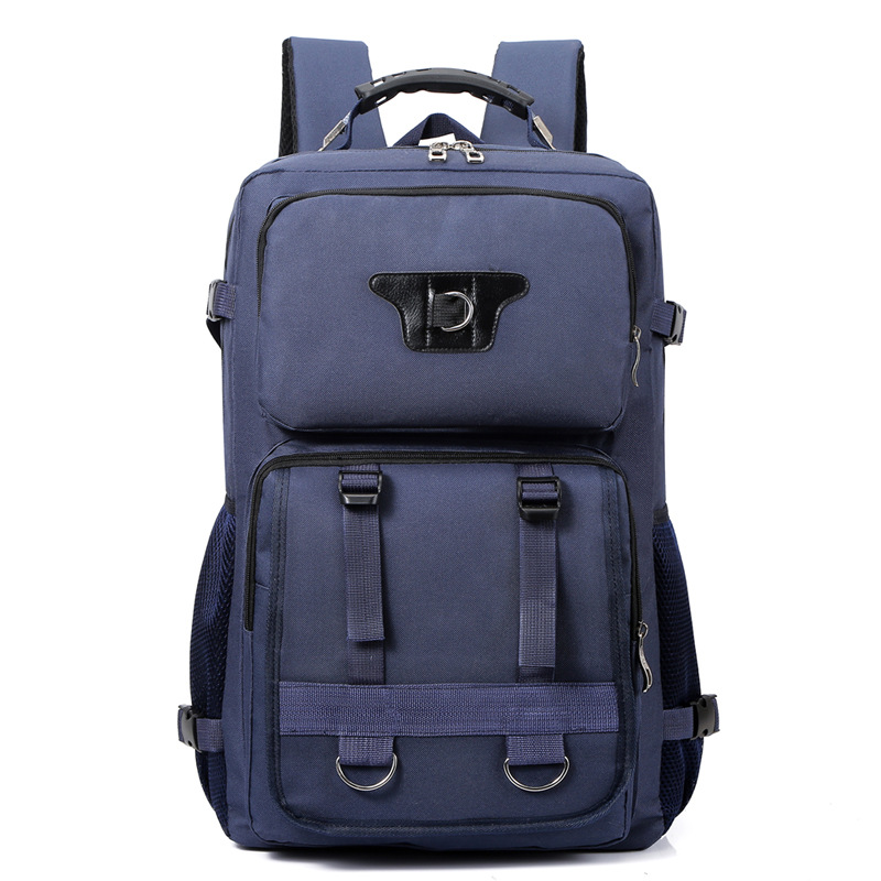 

Multifunctional Large Nylon Backpack Casual Daypack Outdoor Travel Hiking Rucksack - Blue