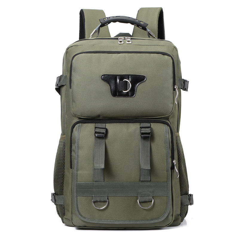 

Multifunctional Large Nylon Backpack Casual Daypack Outdoor Travel Hiking Rucksack - Green
