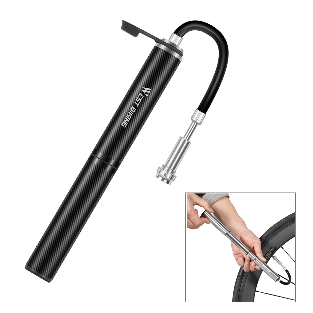 

Westbiken 160 Psi Fahrradpumpe Tragbares Aluminiumlegierung Fahrrad Schneller Reifeninflator - Schwarz