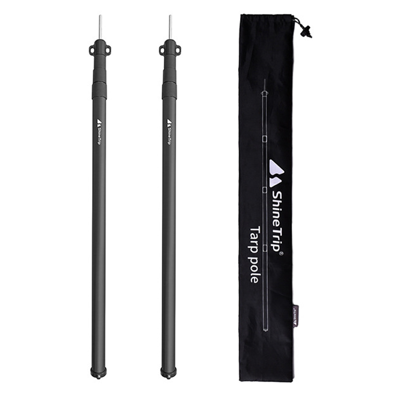 

Shinetrip A303 2pcs / Set 4 -uper-teleskop-tarp-pole Aluminiumlegierung Einstellbare Camping-zeltstangen - Schwarz