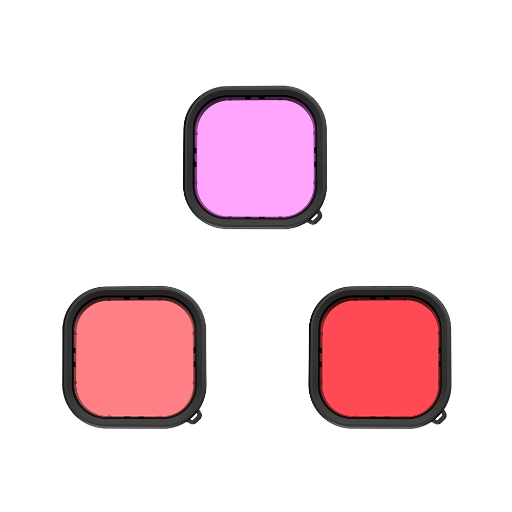 

TELESIN 3 In 1 Wasserdichte Gehäusefilter Für Gopro Hero 9 Rot / Pink / Purpurroßfilter-Filtersatz