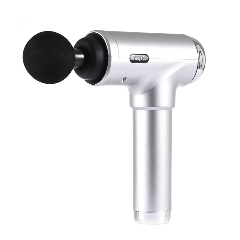

T-03 20-Gear Muscle Massage Gun 6-head LCD Touch Relaxation Fitness Physiotherapy Fascia Gun - Silver/US Plug