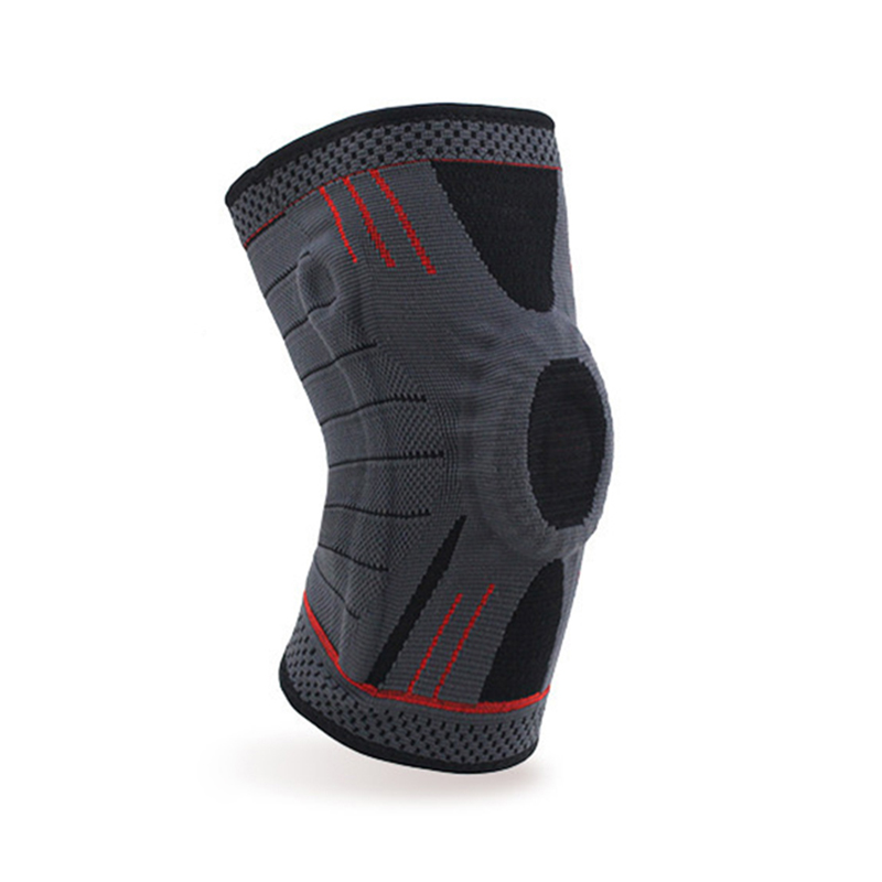 

1 Stück Outdoor-Sport-Knie-Brace-Kompressionshülse Schutz-Knie-Pad - Rot / L.