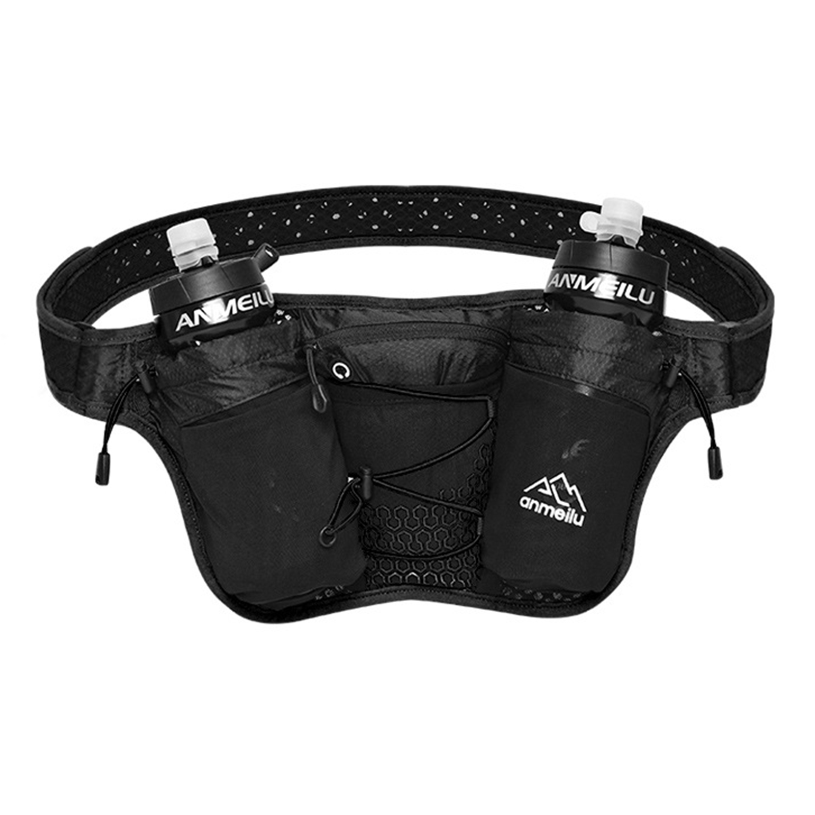 

Anmeilu 1052 Outdoor Sport Running Taillenbeutel Wasserflasche Aufbewahrung Fanny Pack Mit Kopfhörerloch - Schwarz