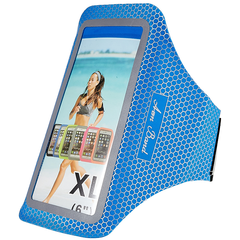 

Wabenmuster Outdoor Running Arm Bag Ultra-dünner Sport 6-zoll-telefon-touchscreen-armband-speichertasche - Dunkelblau