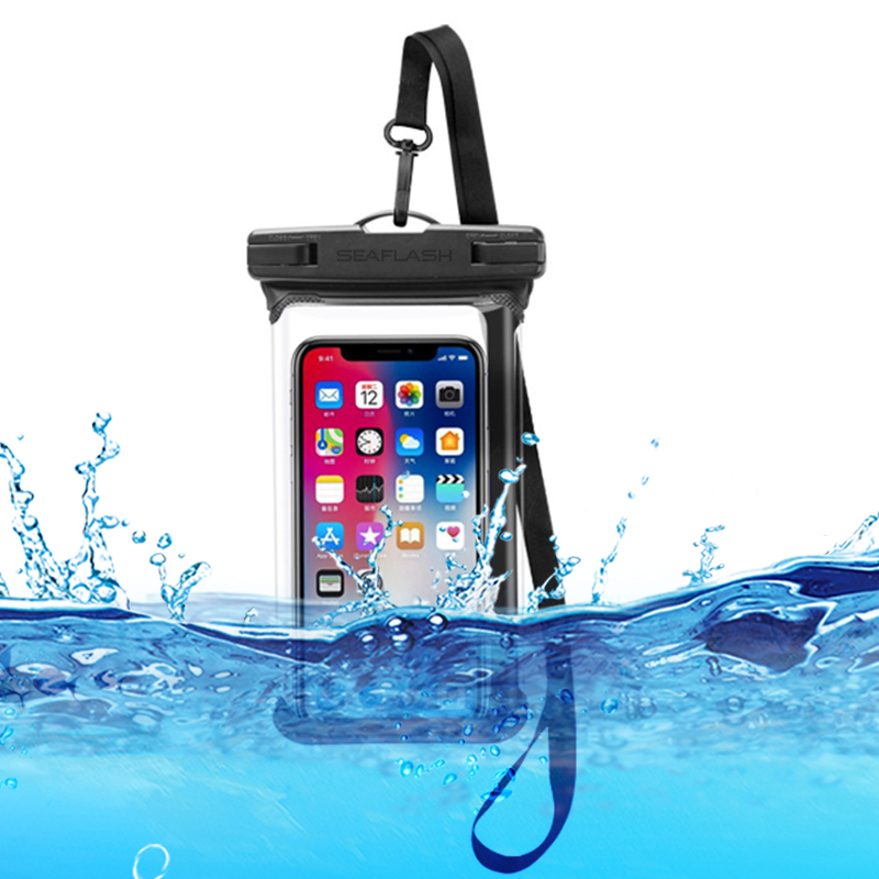 

Seafaflash 3234 Außenwaterdes Telefon TPU Touchscreenbag IPX8 Unterwasser 6,53-zoll-telefonschutzbeutel - Schwarz, Universal