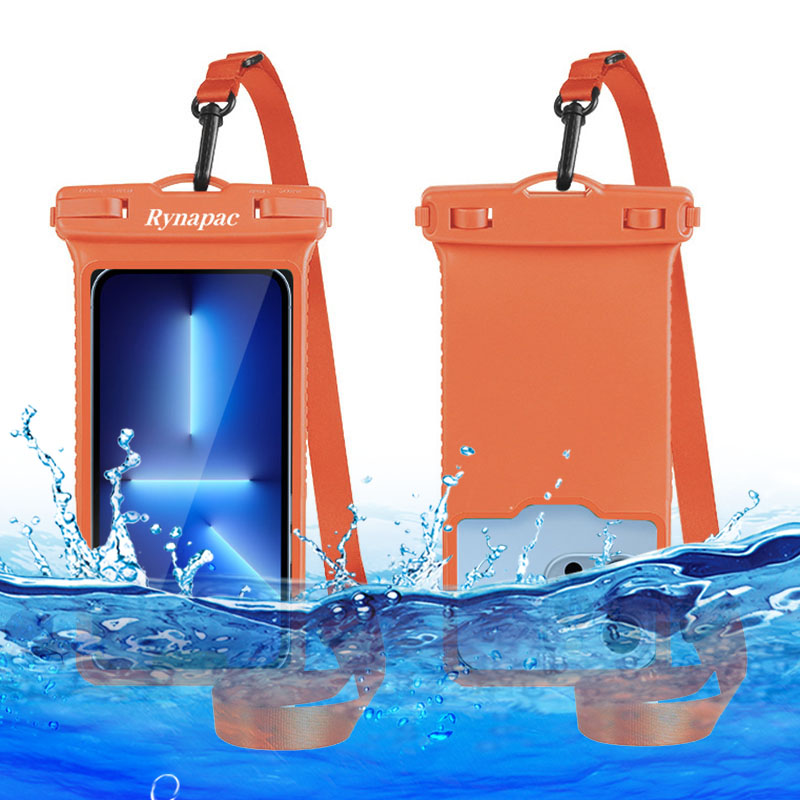 

Rynapac 02163 Wasserdichtes Telefonbeutel Hülle Universal 6,7 Zoll IPX8 Water Proof Handy Trockenbeutel Mit Lanyard - Orange, Universal