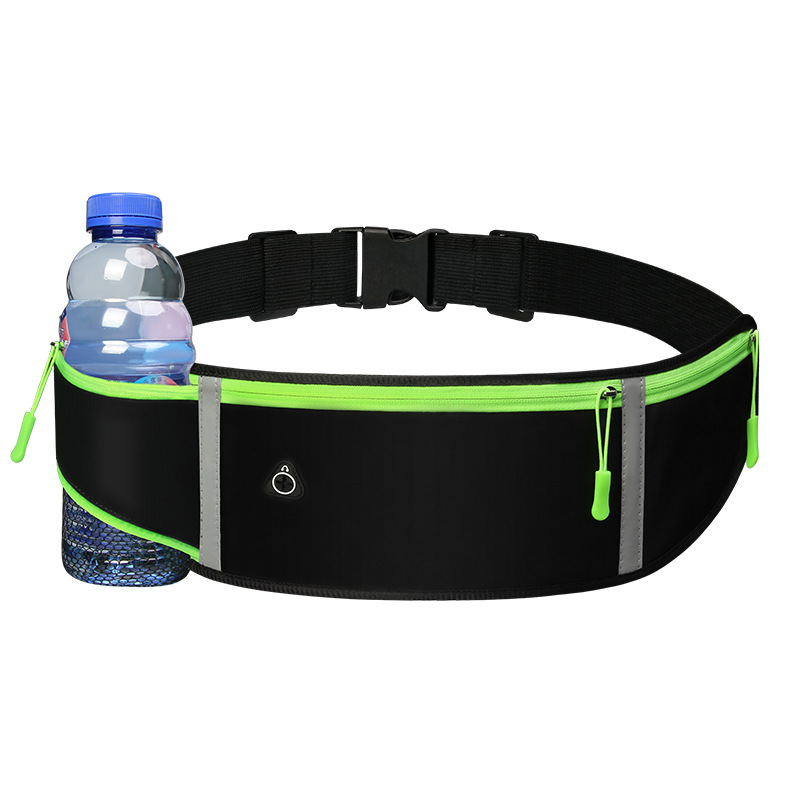 

Outdoor -sport -taillenbeutel Wasserdichtes Nylon -fanny -pack Mit Wasserflaschentasche - Schwarz