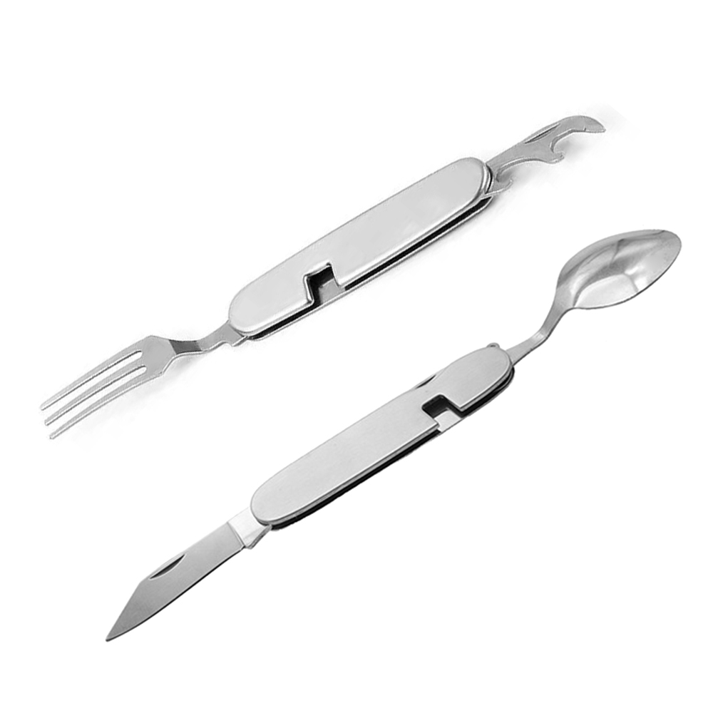 

Halin 2pcs / Set Camping Besteck Set Edelstahlmesser -gabellöffel Outdoor Tragbares Besteck