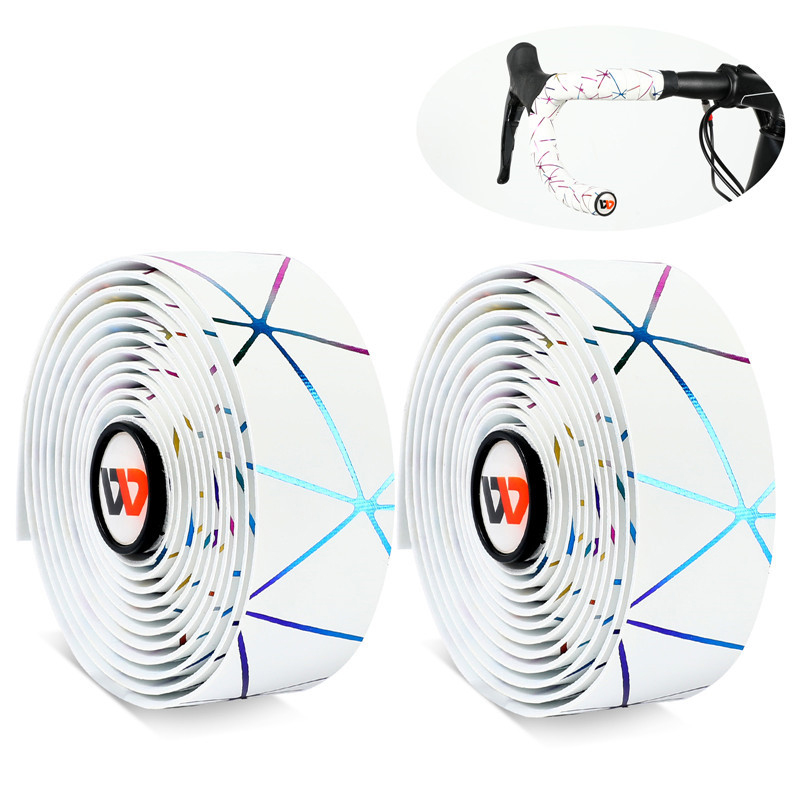 

Westbike 1 Pair Bike Bicycle Lenker Anti-Skid PU Tape Radfahren Lenker End Gürtel Riemen - Weiß / Mehrfarbig