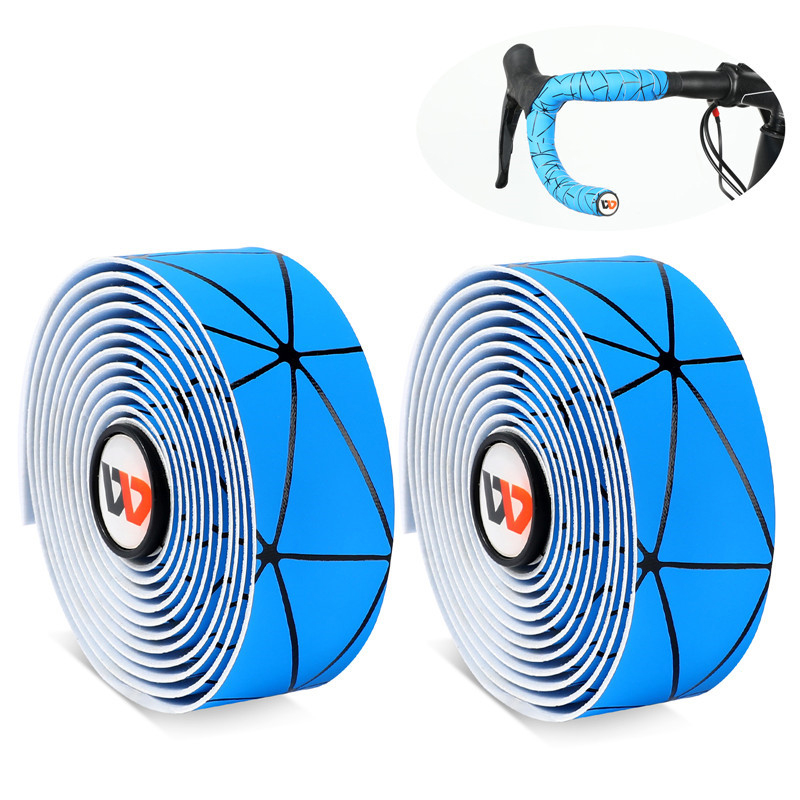 

Westbike 1 Pair Bike Bicycle Lenker Anti-Skid PU Tape Radfahren Lenker End Gürtel Riemen - Blau Schwarz