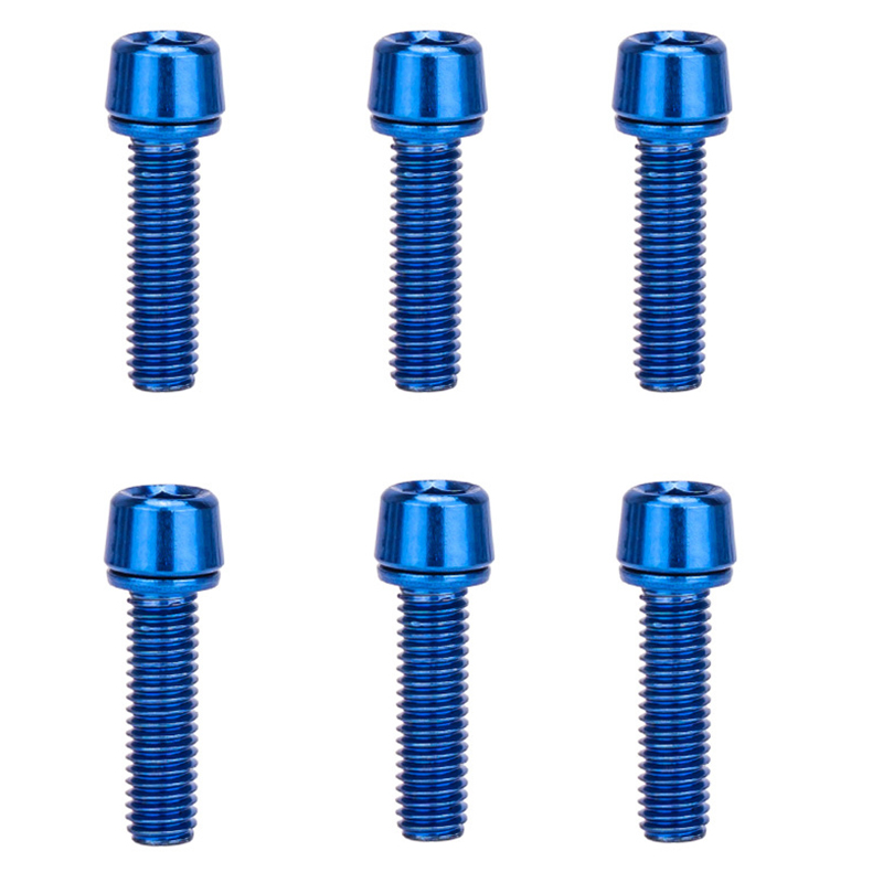 

Ztto GLJM518 6pcs -fahrradstammschrauben Set M5 x 18 mm Edelstahlrad Bike Stamm Schrauben MTB -lenkerstammschrauben - Blau