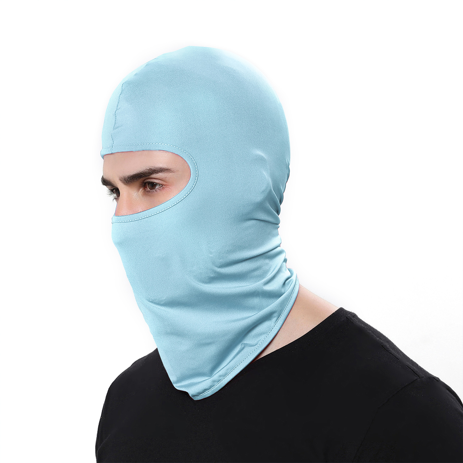 

Feste Farbe Outdoor Radfahren Sonnensicher Winddichtem Kopfbedeckungskappen -wanderschal - Baby Blau