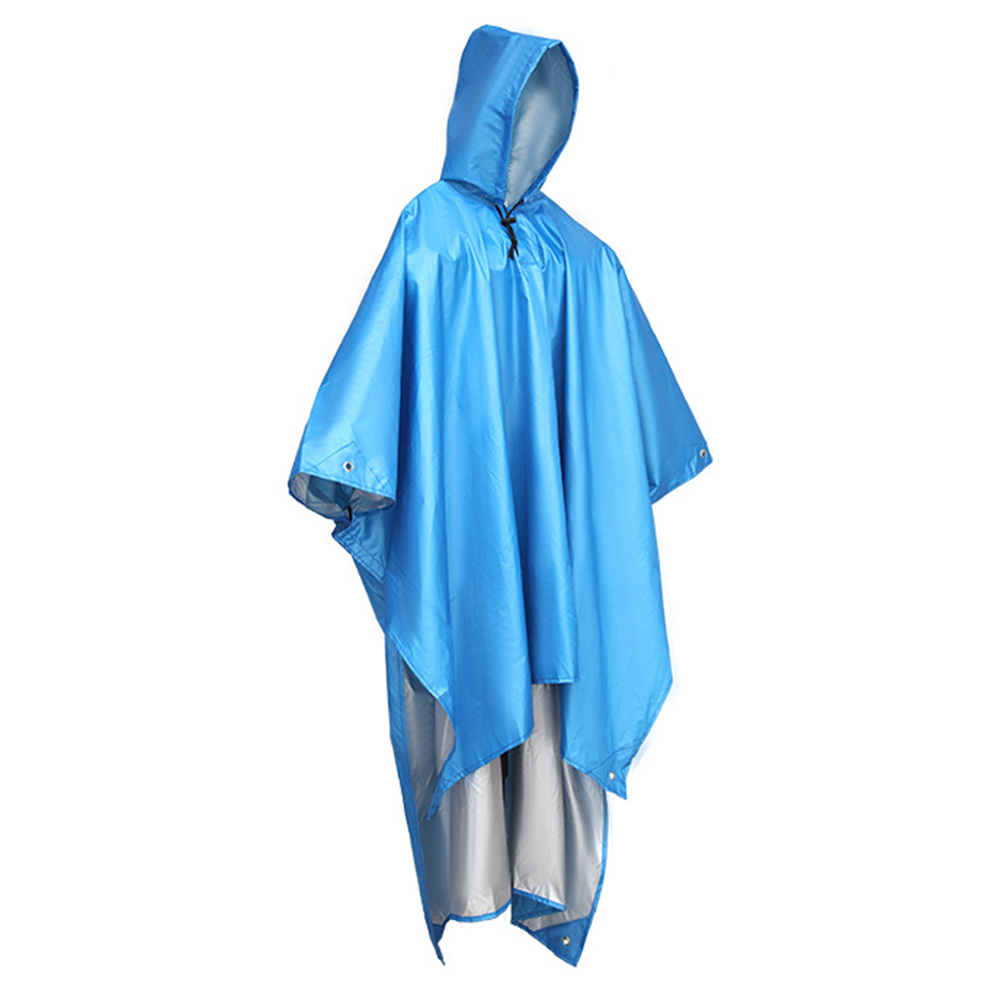 

190t Polyester Taft 3-in-1 Outdoor-radsportwanderung Regenmantel Matte Windschutzponcho - Blau
