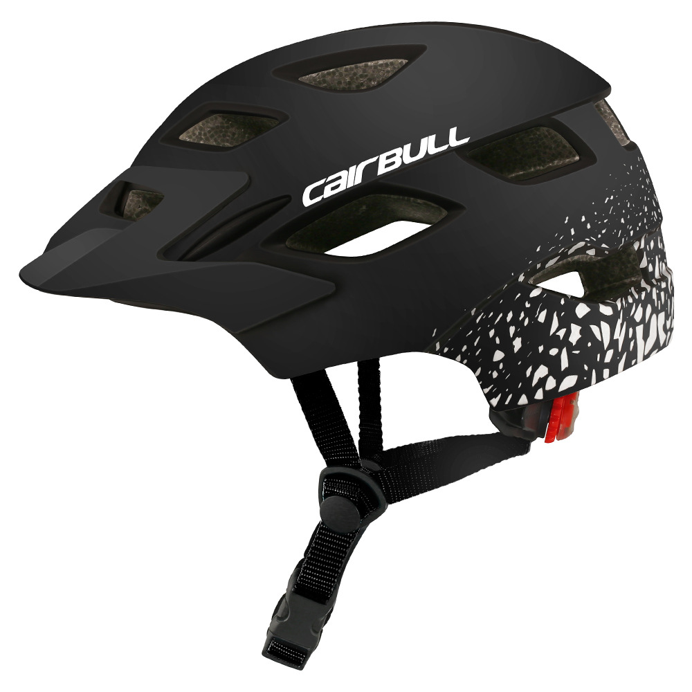 

Cairbull CB-46 PC+EPS Kids Cycling Helm Skateboard Scooter Visor-design-helm Mit Rücklicht, 50-57 cm - Mattes Schwarzes Silber