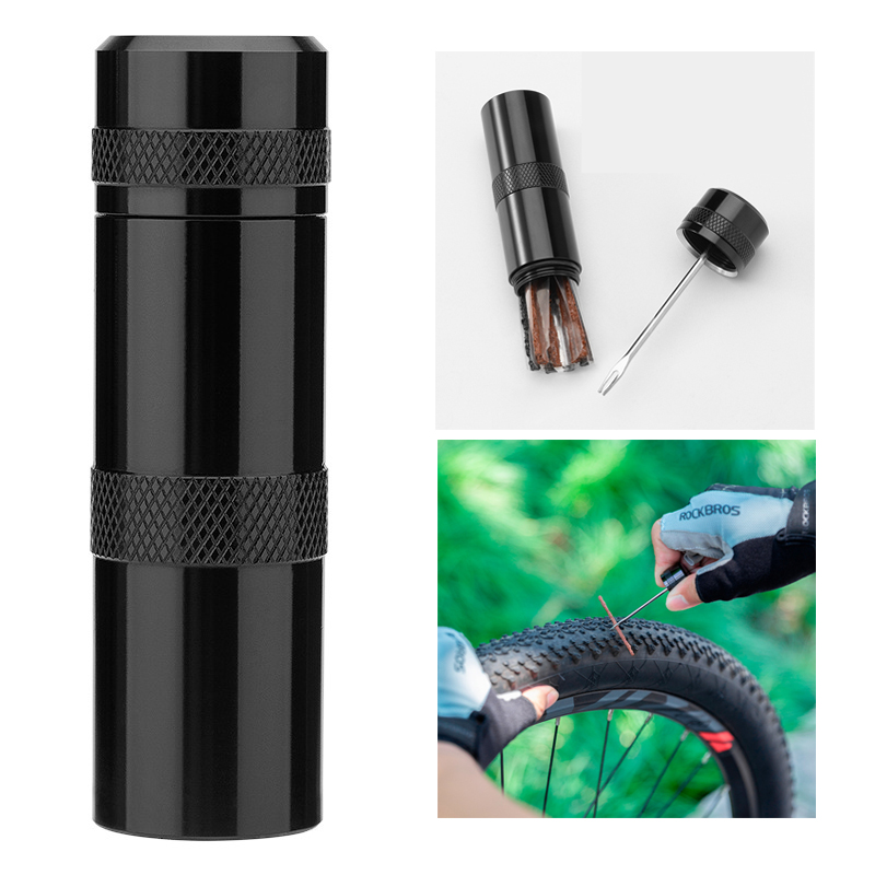 

Rockbros VVT-1PULS Portable Bicycle Tennessless Tire Repair Kit Pin Tool Tool Avec Boîtier de Stockage