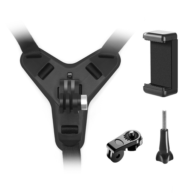 

Motorradhelm Kinnhalter Kinngurtmontage Action -kamera Fixierklasse Set - Schwarz