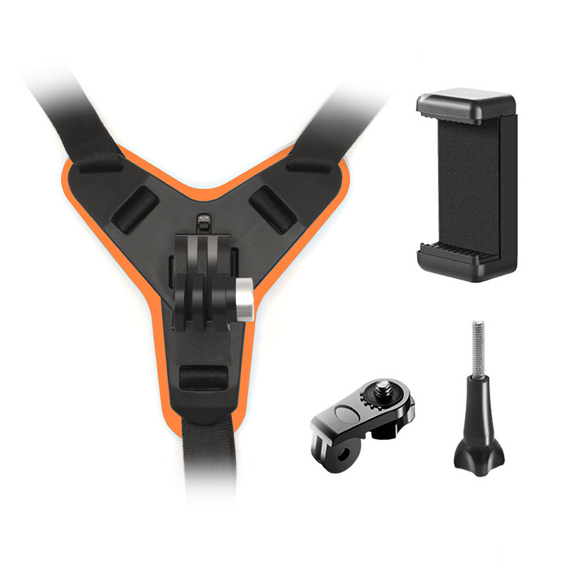 

Motorradhelm Kinnhalter Kinngurtmontage Action -kamera Fixierklasse Set - Orange