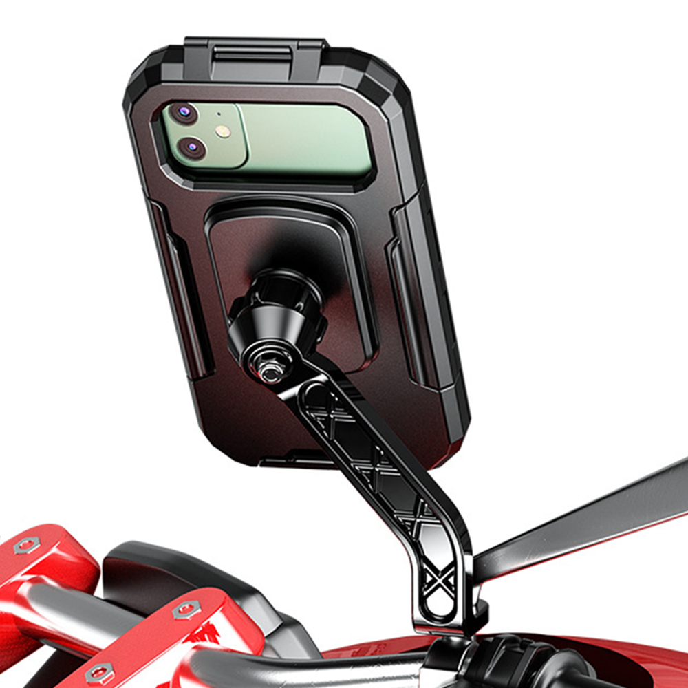 

Kewig M18L Bike Wasserdichtes Telefon-berg-touchscreen 15W Drahtloser Lade-rückspiegel-spiegel-telefonhülle, Größe L